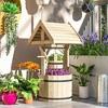 Resenkos Wood Wishing Well for Outside with Hanging Bucket, Wishing Well Planter with Drain Hole for Garden Patio, Natural - 4 of 4
