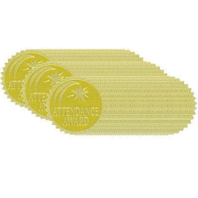 Flipside Hayes Publishing Gold Foil Embossed Seals Attendance Award 54 Per Pack 3 Packs (H-VA375-3)