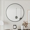 Lyngins Modern Bathroom Mirrors,Round Wall Mirrors with Metal Frame,HD Decorative Mirrors,Vanity Mirrors for Bathroom,Bedroom,Black - 2 of 4