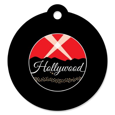 Big Dot of Happiness Red Carpet Hollywood - Movie Night Party Favor Gift Tags (Set of 20)