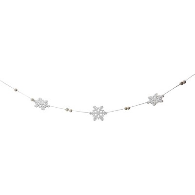 Northlight 24" White Glittered Snowflake Christmas Garland