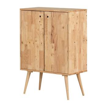 Kodali Solid Wood Buffet with Wine Storage Natural Wood - South Shore