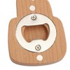 Unique Bargains Bottle Opener Beech Whale Bottle Opener Magnet Wood Light Brown 1Pc - 4 of 4