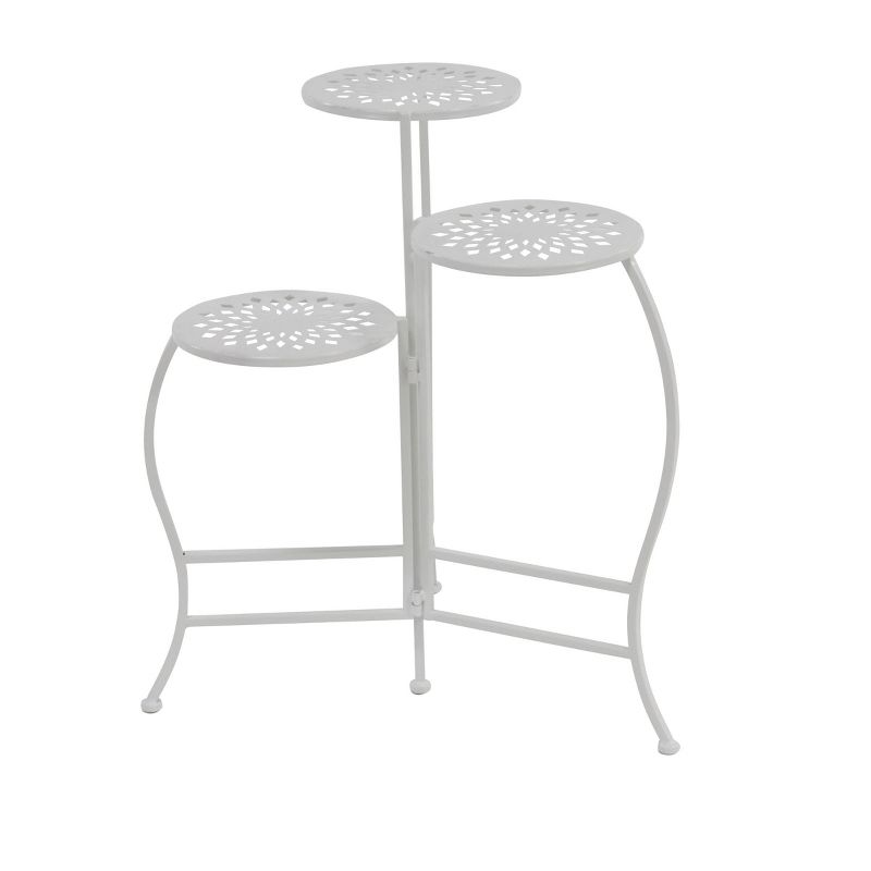 24&#34; x 20&#34; Modern 3-Tier Folding Plant Stand White - Olivia &#38; May, 1 of 21