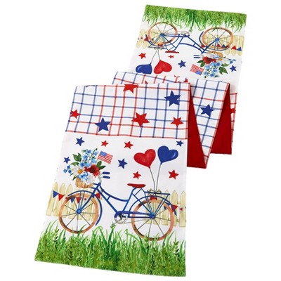 The Lakeside Collection Americana Bicycle Set of 4 Placemats or Table Runner - Table Runner