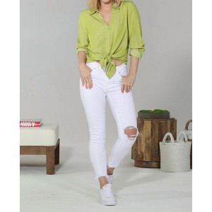 Women's Tencel Button Front Shirt - PAPARAZZI - 1 of 4