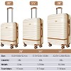 Musment 12" 3 Piece Hardside Spinner Lightweight Luggage Set, Ivory White - 3 of 4