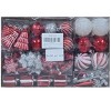 Jornoy 144-Count Assorted Plastic Shatterproof Christmas Ornaments Red/White - 3 of 4