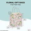 Sparkle and Bash 12-Pack Floral Small Kraft Gift Bags with Handles & 20 Tissue Paper (4 Colors, 8 x 9 x 4 in) - image 2 of 4