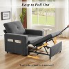 Dyonery 3-in-1 Sleeper Sofa Chair Bed,42.5" W Convertible Sleeper Chair with Pull Out Bed,5-Level Adjustable Backrest/Side Pockets for Small Spaces - 2 of 4