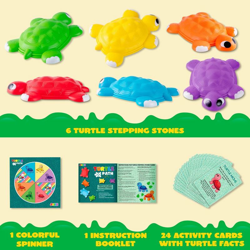 Syncfun 6 Pcs Kids Turtle Balance Stepping Stones Up to 265 Ibs, Toddler Obstacle Course Coordination Game Toys for Age 3+, 2 of 7