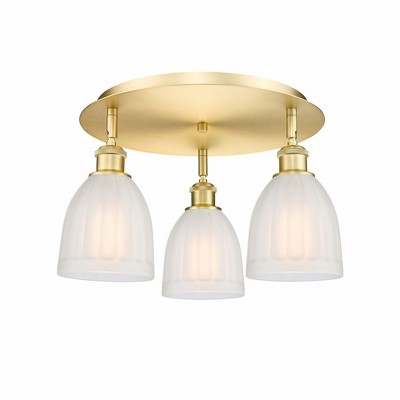 Brookfield - 3 Light Flush Mount In Art Deco Style-9.5 Inches Tall and 17.5 Inches Wide