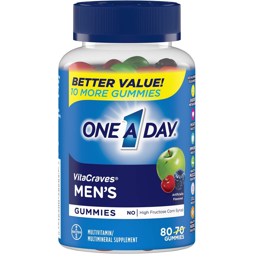 Photos - Vitamins & Minerals One A Day Men's Multivitamin Gummies - 80ct