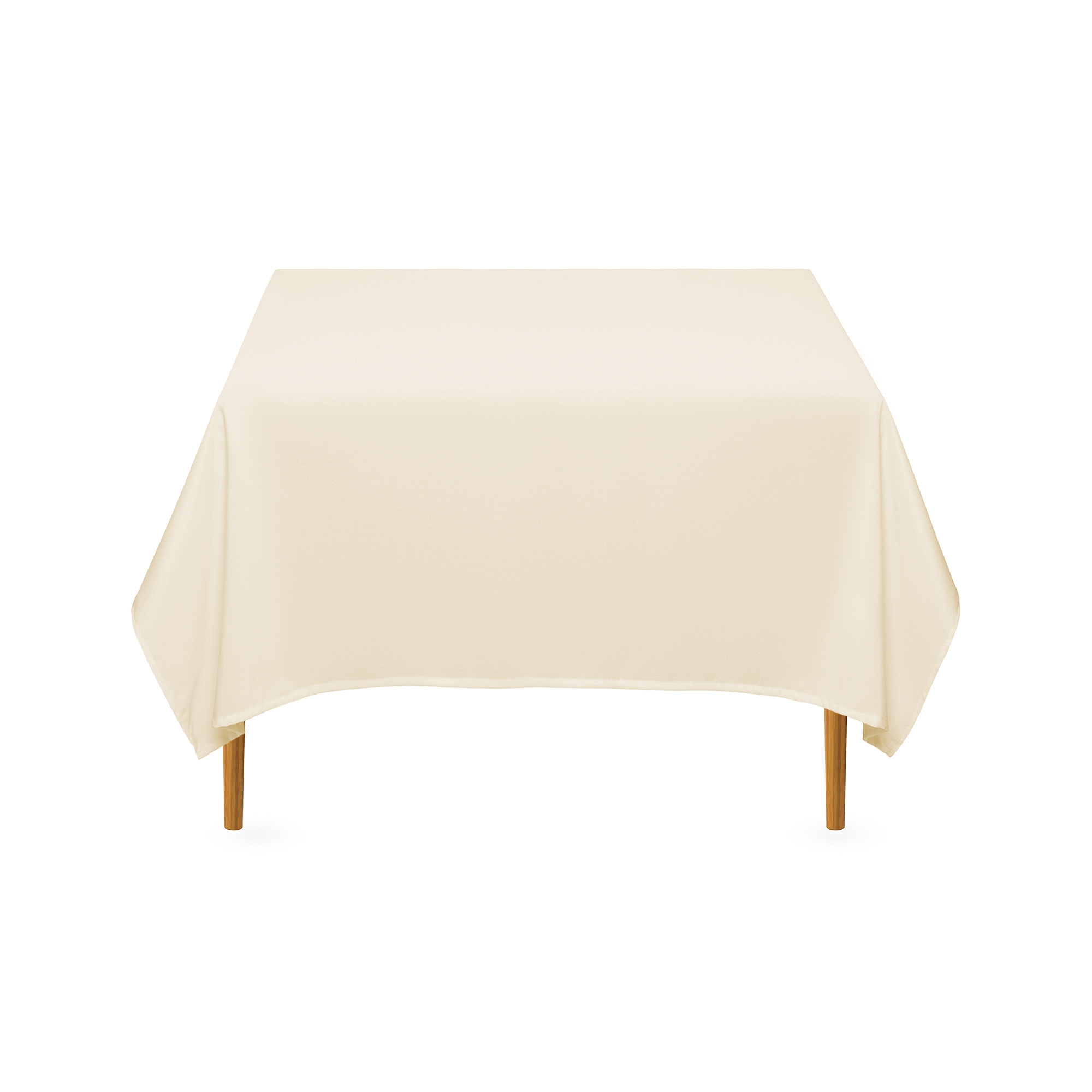 Lann's Linens Polyester Fabric Tablecloth for Wedding, Banquet, Restaurant - 70 Inch Square - Ivory