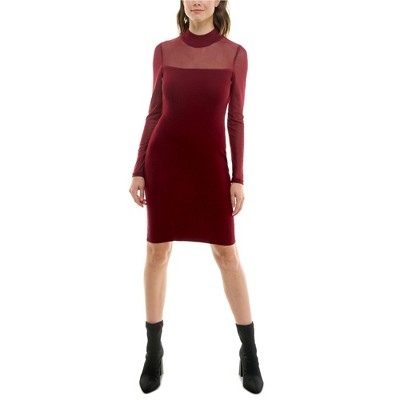Crave Fame Womens Mock Neck Bodycon Sweater Dress