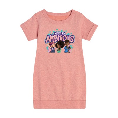 - Karma's World - We're So Ambitious Graphic Short Sleeve Fleece Dress
