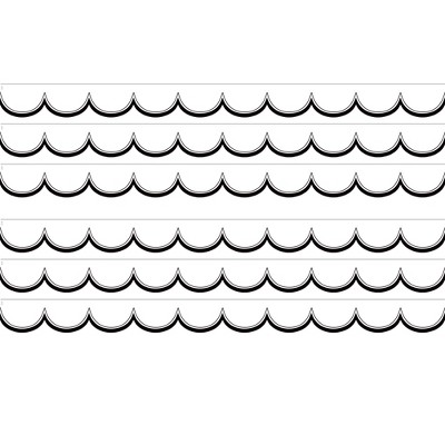 Teacher Created Resources White with Black Scalloped Die-Cut Border Trim