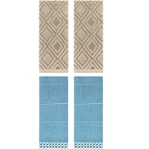 REGALWOVEN 4 Pcs Geometric Absorbent Soft Decorative Bathroom Hand Towels - 1 of 4