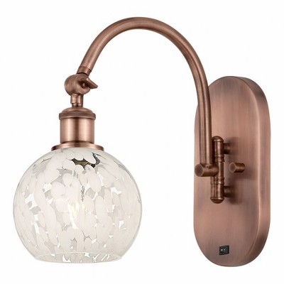 White Mouchette - 1 Light Arm Swivels Side to Side Wall Sconce In Modern Style-11.5 Inches Tall and 6 Inches Wide