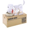 JuzToys Dog Piggy Bank, My Dog Piggy Bank, Robotic Coin Munching Toy Money Box, Dog Eating Coins Piggy Bank for Kids, White - 2 of 4