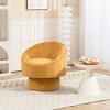 Mid Century Modern Velvet Accent Chair,Living Room Swivel Chair with Cushion and Wood Frame,Upholstered Armchair for Bedroom-Koiai - 3 of 4