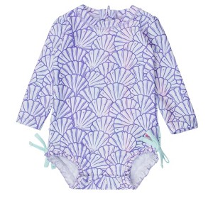 RuffleButts Baby/Toddler Girls UPF50+ Long Sleeve One Piece Rash Guard - 1 of 4
