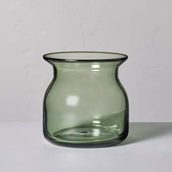 Green Glass Decorative Flared Bouquet Vase - Hearth & Hand™ with Magnolia