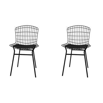 Set of 2 Madeline Metal Chairs with Seat Cushion - Manhattan Comfort