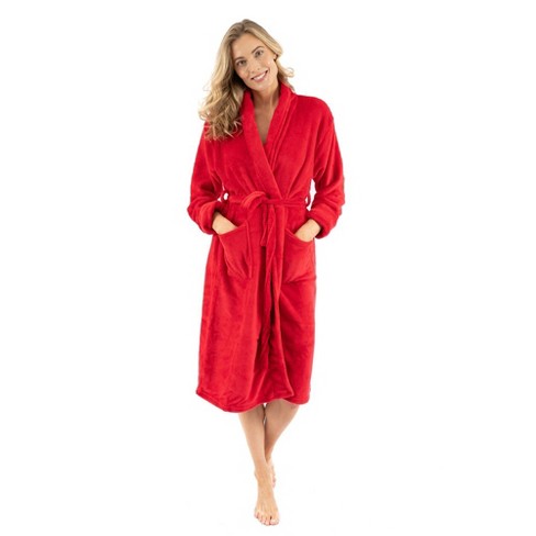 Leveret Womens Fleece Robe Red Xl/xxl : Target