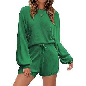 Ekouaer Knit Pajamas Set for Women Lounge Wear Sets Long Sleeve Sweatsuit Matching 2 Piece Outfits Casual Sweater Sets - 1 of 4