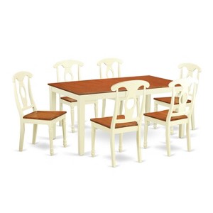 Dining Room Table Set for 8 - Solid Wood Chairs & Table - Cherry Finish - Home Kitchen Furniture - 1 of 4