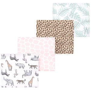 Luvable Friends Little Treasure Flannel Receiving Blankets 4pk - 1 of 2