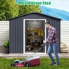 TROPOW 8x15 FT Outdoor Storage Shed, Metal Garden Shed with Lockable Door, and Sloped Roof, Utility Metal Tool Storage Sheds for Backyard, Gray - 3 of 4