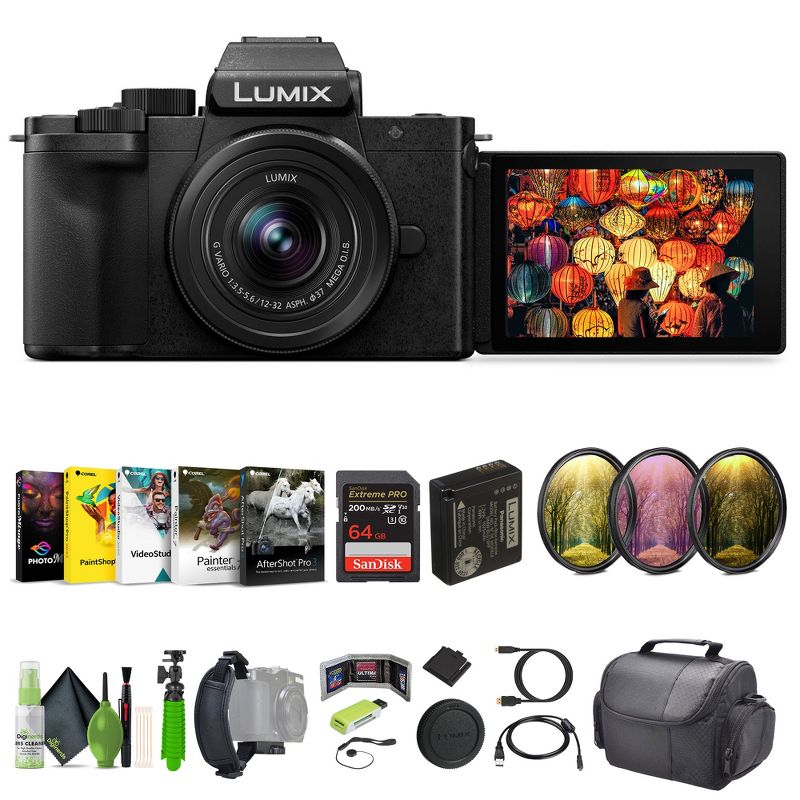 Panasonic Lumix G100D 4K Mirrorless Camera with 12-32mm Lens Vlogging Bundle, 1 of 5