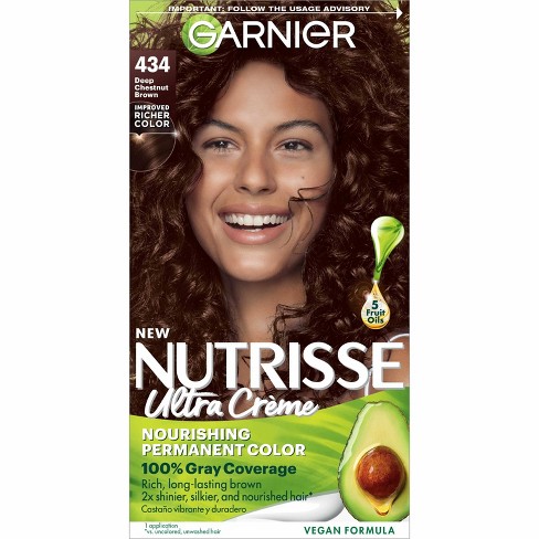 Garnier Nutrisse Nourishing Color Creme - 434 Deep Chestnut Brown : Target
