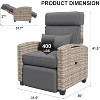 Outdoor Wicker Lounge Recliner Chair, Rattan Patio Recliner with Air Pump, Adjustable Backrest, Flip-Up Table and Cushion, 150 Degree Lay Flat - 2 of 4
