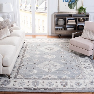 Handmade Gray Wool Tufted Rug 8' x 10' with Non-slip Easy Care