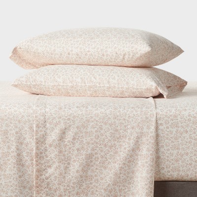 King Orange Dusk Ditsy Floral Microfiber Sheet Set