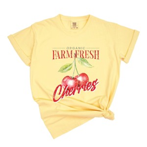 Simply Sage Market Farm Fresh Cherries Watercolor Garment Dyed Tee - 1 of 4