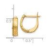 Black Bow Jewelry Small 3.5 x 12.5mm 14k Yellow Gold Brushed & Diamond-Cut Hinged Hoops - 4 of 4
