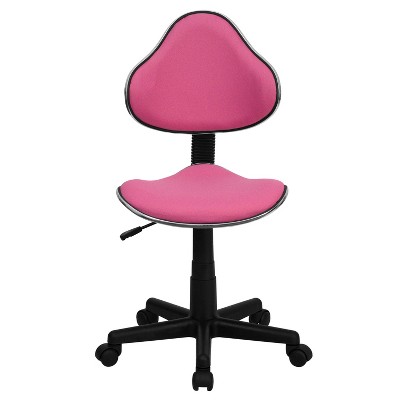 Swivel Pink Polyester Low-Back Task Chair