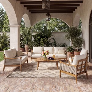 Christopher Knight Home Klotho 5 Piece Patio Bohemian Acacia Wood