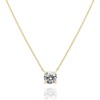 Clotth 18K Gold Plated Crystal Solitaire 2 Carat (8 mm) Cubic Zirconia Dainty Choker Necklace | Gold Necklaces for Women - 2 of 4