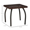 Resenkos Patio Coffee Tables,Patio Tables,Small Square Rattan End Table, All-Weather Material Coffee Table, Brown - 3 of 4