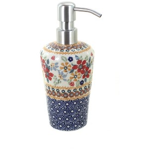 Blue Rose Polish Pottery B009 Manufaktura Soap Dispenser - 1 of 2