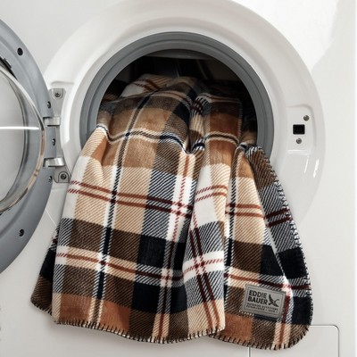 Twin Beige Fleece Reversible Plaid Blanket