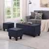 Dsvimoy Accent Chair Storage Ottoman Bench Tufted 3 in 1 for Living Room Entryway Hallway, Dark Blue, 39"*17"*15" - 2 of 4