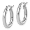 Black Bow Jewelry 3mm Round Hoop Earrings in 14k White Gold, 20mm (3/4 Inch) - 2 of 4