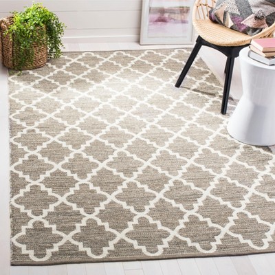 Montauk Beige and Ivory Flat Woven Wool Cotton Area Rug 8' x 10'