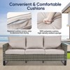 Buenhomino Outdoor Patio Furniture - Wicker Sofa with Removable Cushion, 3 Seater Rattan Couch with Deep Seat for Balcony Deck Backyard - 4 of 4